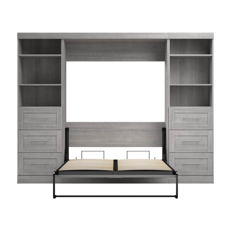 Modubox Murphy Wall Bed Pur Full Murphy Wall Bed and 2 Storage Units with Drawers (109W) - Available in 7 Colours