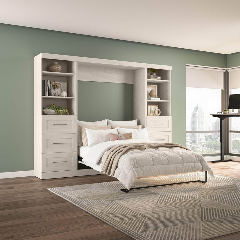 Modubox Murphy Wall Bed Pur Full Murphy Wall Bed and 2 Storage Units with Drawers (109W) - Available in 7 Colours