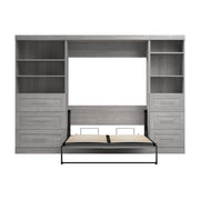 Modubox Murphy Wall Bed Pur Full Murphy Wall Bed and 2 Storage Units with Drawers (120”) - Available in 5 Colours