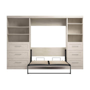 Modubox Murphy Wall Bed Pur Full Murphy Wall Bed and 2 Storage Units with Drawers (120”) - Available in 5 Colours