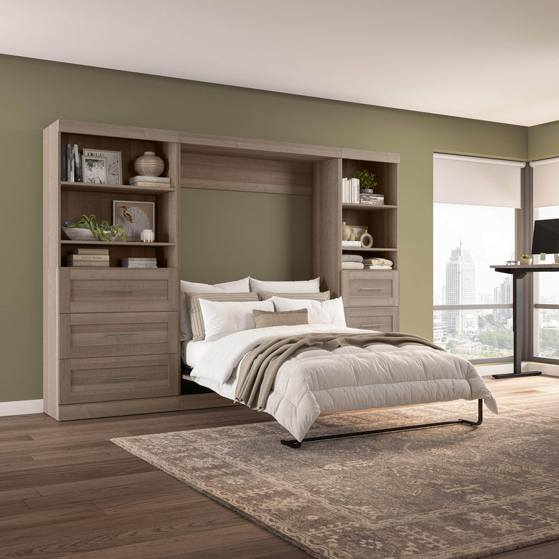 Modubox Murphy Wall Bed Pur Full Murphy Wall Bed and 2 Storage Units with Drawers (120”) - Available in 5 Colours