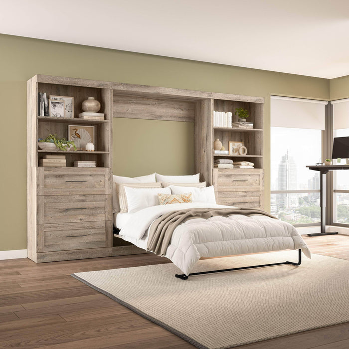 Modubox Murphy Wall Bed Pur Full Murphy Wall Bed and 2 Storage Units with Drawers (131”) - Available in 3 Colours