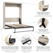 Modubox Murphy Wall Bed Pur Full Size Murphy Wall Bed - Available in 7 Colours