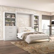 Modubox Murphy Wall Bed Pur Queen Murphy Pull Down Wall Bed and 2 Storage Units with Drawers (126”) - Available in 2 Colours