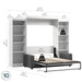 Modubox Murphy Wall Bed Pur Queen Murphy Wall Bed, 2 Storage Units and a Sofa (115“) - Available in 2 Colours