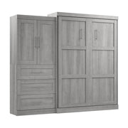 Modubox Murphy Wall Bed Pur Queen Murphy Wall Bed and 1 Storage Unit with Drawers (101”) - Available in 4 Colours