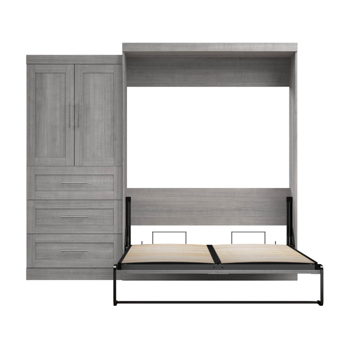 Modubox Murphy Wall Bed Pur Queen Murphy Wall Bed and 1 Storage Unit with Drawers (101”) - Available in 4 Colours