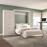 Modubox Murphy Wall Bed Pur Queen Murphy Wall Bed and 1 Storage Unit with Drawers (101”) - Available in 4 Colours