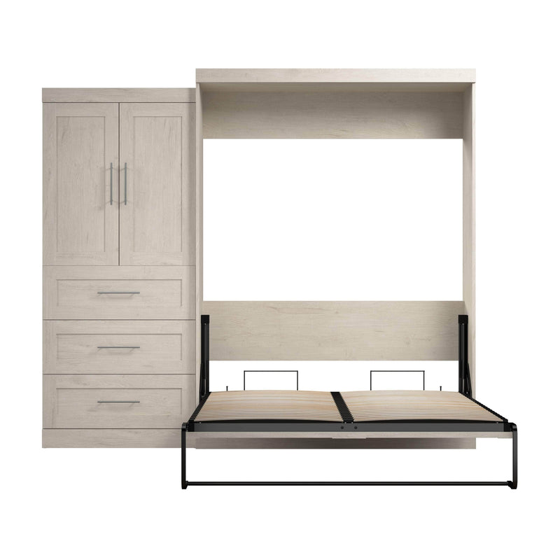 Modubox Murphy Wall Bed Pur Queen Murphy Wall Bed and 1 Storage Unit with Drawers (101”) - Available in 4 Colours
