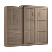 Modubox Murphy Wall Bed Pur Queen Murphy Wall Bed and 1 Storage Unit with Drawers (101”) - Available in 4 Colours