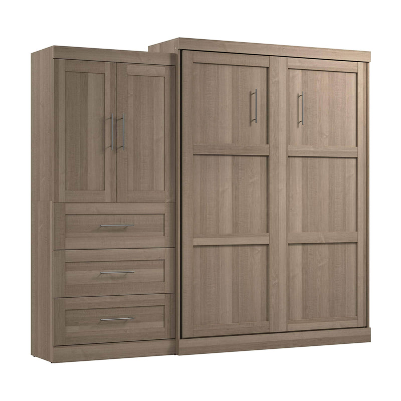 Modubox Murphy Wall Bed Pur Queen Murphy Wall Bed and 1 Storage Unit with Drawers (101”) - Available in 4 Colours