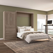 Modubox Murphy Wall Bed Pur Queen Murphy Wall Bed and 1 Storage Unit with Drawers (101”) - Available in 4 Colours
