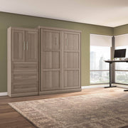 Modubox Murphy Wall Bed Pur Queen Murphy Wall Bed and 1 Storage Unit with Drawers (101”) - Available in 4 Colours