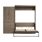 Modubox Murphy Wall Bed Pur Queen Murphy Wall Bed and 1 Storage Unit with Drawers (101”) - Available in 4 Colours