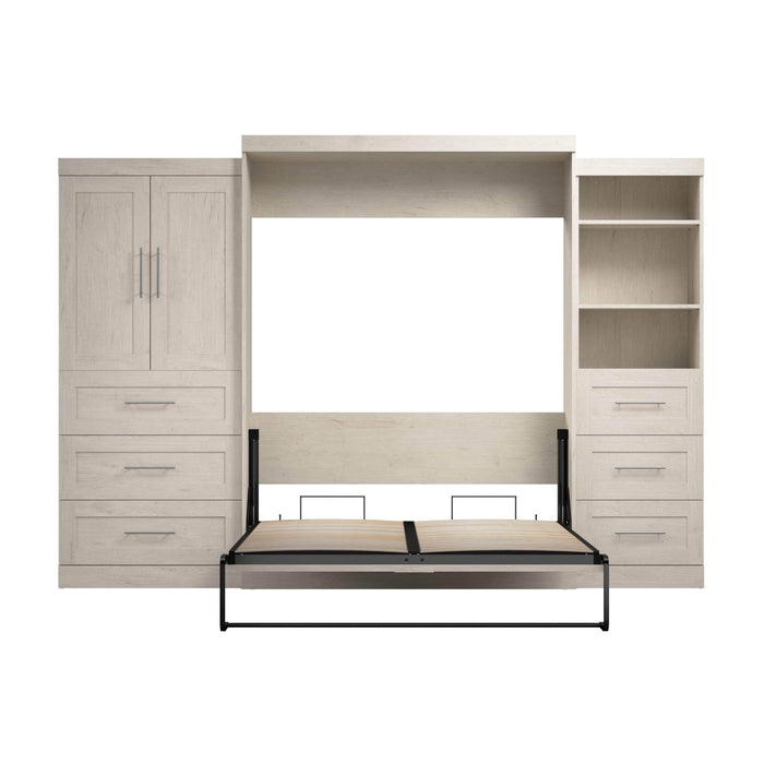 Modubox Murphy Wall Bed Pur Queen Murphy Wall Bed and 2 Multifunctional Storage Units with Drawers (126W) - Available in 5 Colours