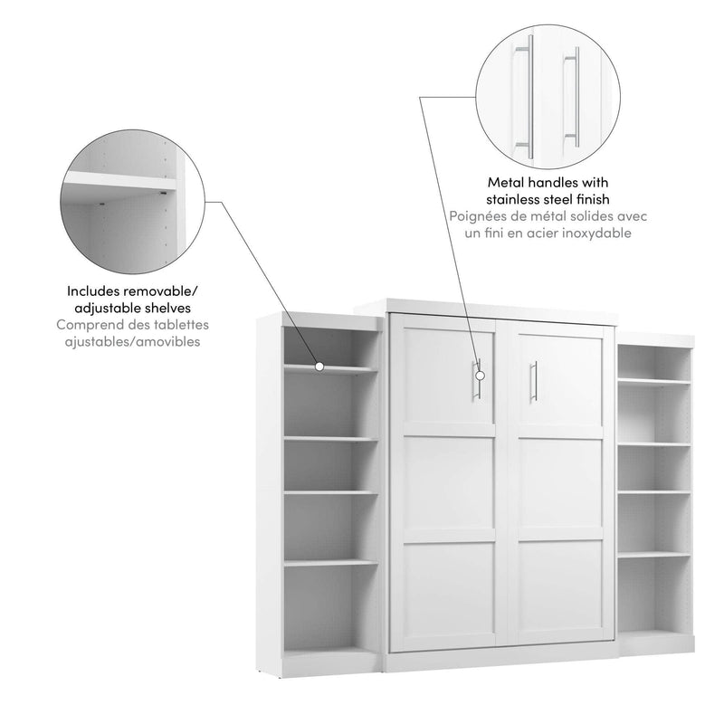 Modubox Murphy Wall Bed Pur Queen Murphy Wall Bed and 2 Storage Units (115W) - Available in 3 Colours
