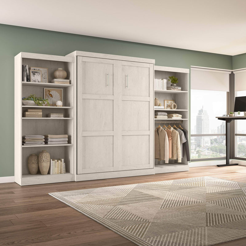 Modubox Murphy Wall Bed Pur Queen Murphy Wall Bed and 2 Storage Units (136”) - Available in 6 Colours