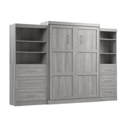 Modubox Murphy Wall Bed Pur Queen Murphy Wall Bed and 2 Storage Units with Drawers (126”) - Available in 5 Colours