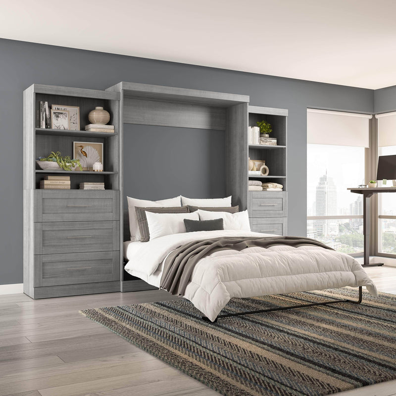 Modubox Murphy Wall Bed Pur Queen Murphy Wall Bed and 2 Storage Units with Drawers (126”) - Available in 5 Colours