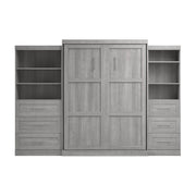 Modubox Murphy Wall Bed Pur Queen Murphy Wall Bed and 2 Storage Units with Drawers (126”) - Available in 5 Colours
