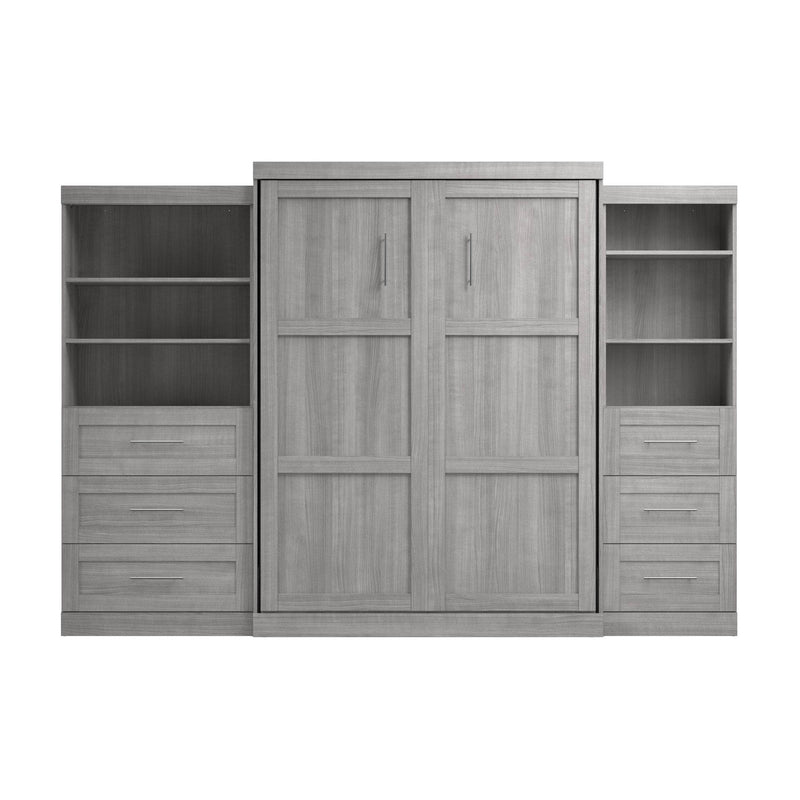 Modubox Murphy Wall Bed Pur Queen Murphy Wall Bed and 2 Storage Units with Drawers (126”) - Available in 5 Colours