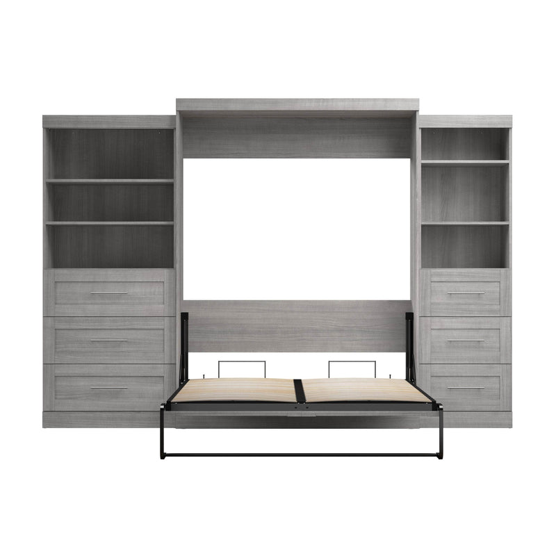 Modubox Murphy Wall Bed Pur Queen Murphy Wall Bed and 2 Storage Units with Drawers (126”) - Available in 5 Colours