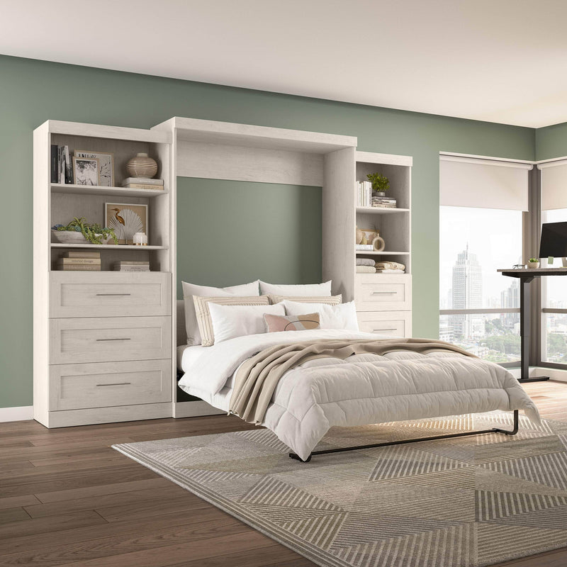 Modubox Murphy Wall Bed Pur Queen Murphy Wall Bed and 2 Storage Units with Drawers (126”) - Available in 5 Colours