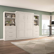 Modubox Murphy Wall Bed Pur Queen Murphy Wall Bed and 2 Storage Units with Drawers (126”) - Available in 5 Colours