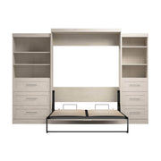 Modubox Murphy Wall Bed Pur Queen Murphy Wall Bed and 2 Storage Units with Drawers (126”) - Available in 5 Colours