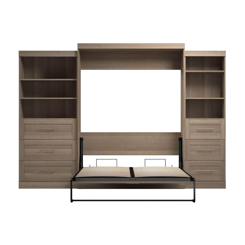Modubox Murphy Wall Bed Pur Queen Murphy Wall Bed and 2 Storage Units with Drawers (126”) - Available in 5 Colours