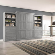 Modubox Murphy Wall Bed Pur Queen Murphy Wall Bed and 2 Storage Units with Drawers (136”) - Available in 6 Colours