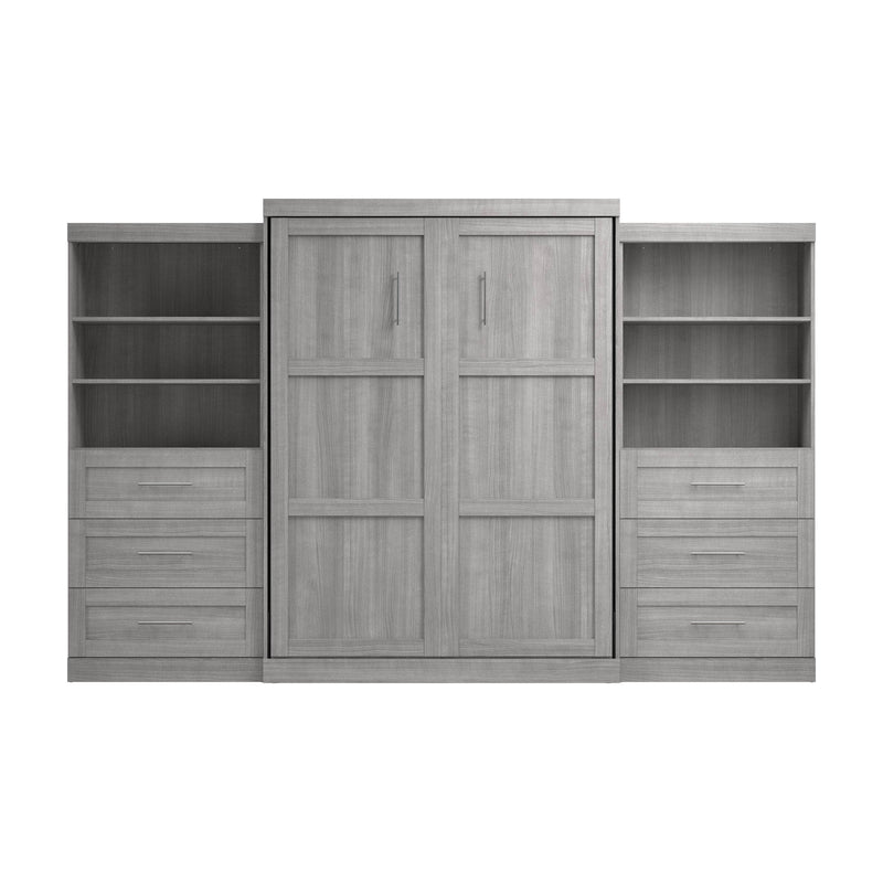 Modubox Murphy Wall Bed Pur Queen Murphy Wall Bed and 2 Storage Units with Drawers (136”) - Available in 6 Colours