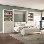 Modubox Murphy Wall Bed Pur Queen Murphy Wall Bed and 2 Storage Units with Drawers (136”) - Available in 6 Colours