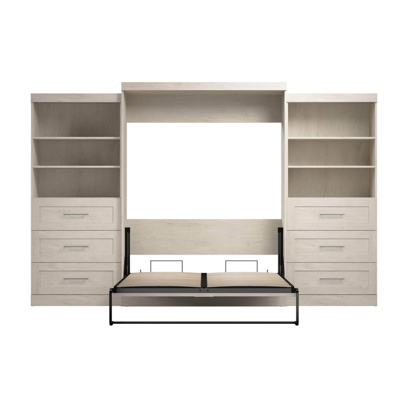 Modubox Murphy Wall Bed Pur Queen Murphy Wall Bed and 2 Storage Units with Drawers (136”) - Available in 6 Colours