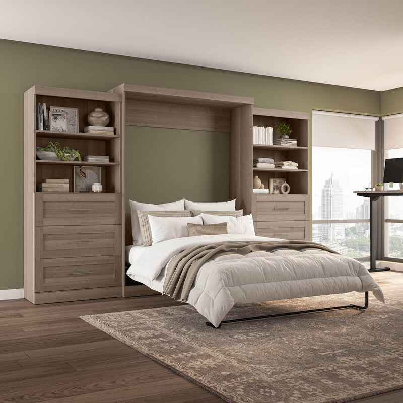 Modubox Murphy Wall Bed Pur Queen Murphy Wall Bed and 2 Storage Units with Drawers (136”) - Available in 6 Colours