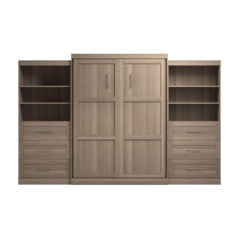 Modubox Murphy Wall Bed Pur Queen Murphy Wall Bed and 2 Storage Units with Drawers (136”) - Available in 6 Colours
