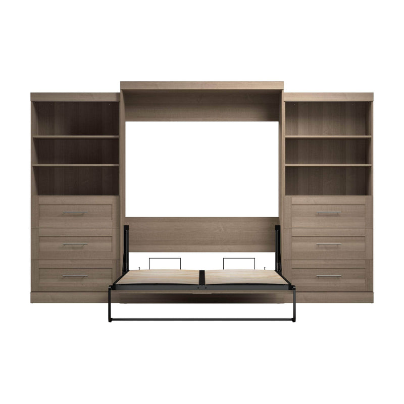 Modubox Murphy Wall Bed Pur Queen Murphy Wall Bed and 2 Storage Units with Drawers (136”) - Available in 6 Colours