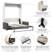 Modubox Murphy Wall Bed Pur Queen Murphy Wall Bed and a Sofa - Available in 2 Colours