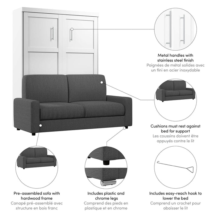 Modubox Murphy Wall Bed Pur Queen Murphy Wall Bed and a Sofa - Available in 2 Colours