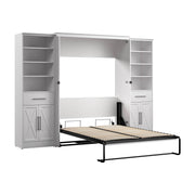 Modubox Murphy Wall Bed Pure White Oak Key West 111W Full Murphy Wall Bed and Closet Organizers with Doors and Drawers - Available in 2 Colours