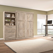 Modubox Murphy Wall Bed Rustic Brown Pur 101" Queen Size Murphy Wall Bed with Storage Unit - Available in 7 Colours