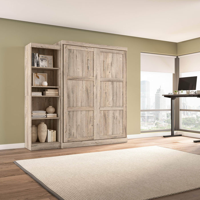 Modubox Murphy Wall Bed Rustic Brown Pur 90" Queen Size Murphy Wall Bed with Storage Unit - Available in 7 Colours