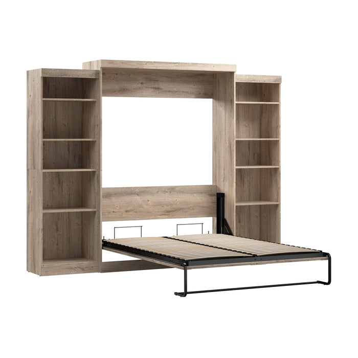 Modubox Murphy Wall Bed Rustic Brown Pur Queen Murphy Wall Bed and 2 Storage Units (115W) - Available in 7 Colours