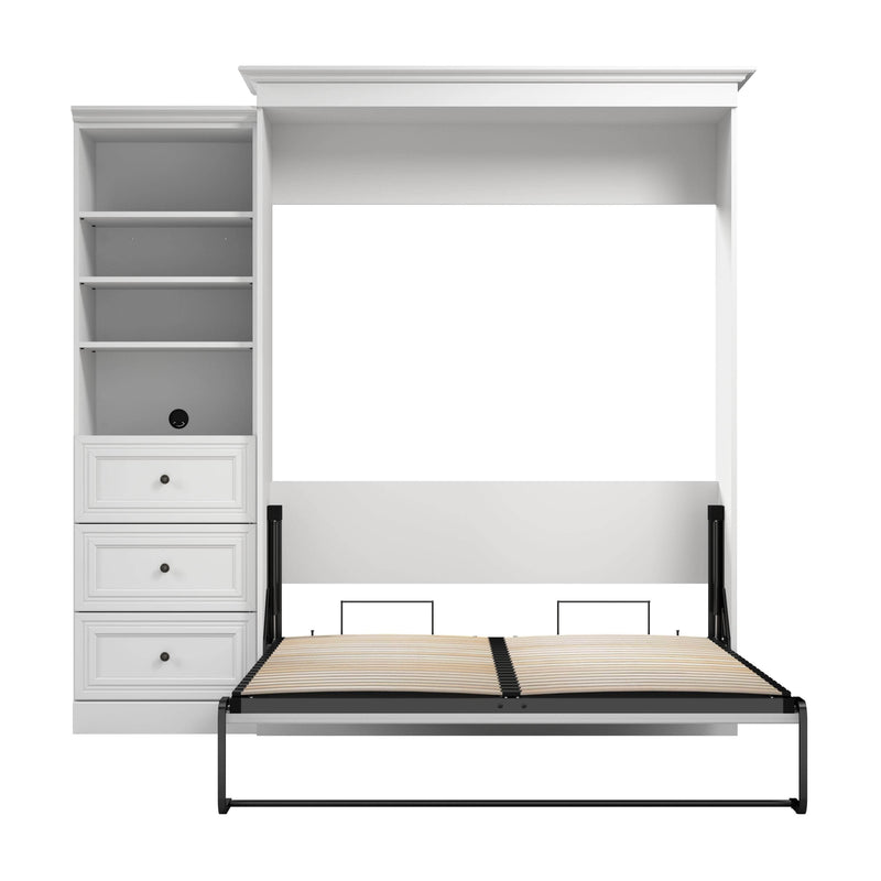 Modubox Murphy Wall Bed Versatile Queen Murphy Wall Bed and Closet Organizer with Drawers - Available in 2 Colours