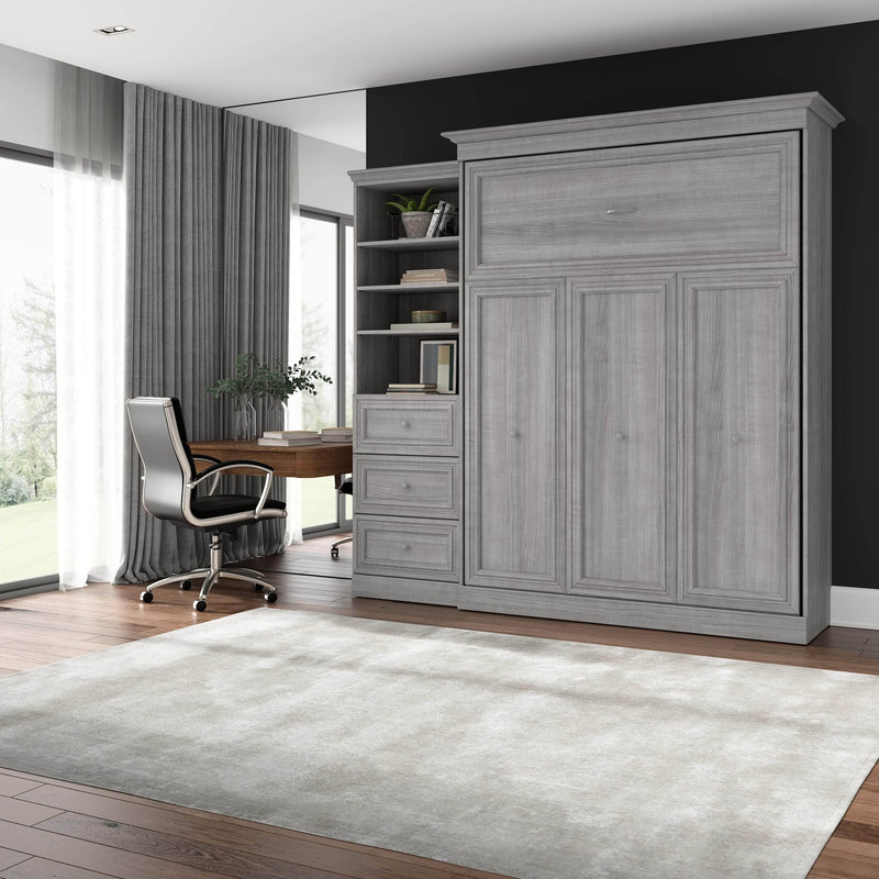 Modubox Murphy Wall Bed Versatile Queen Murphy Wall Bed and Closet Organizer with Drawers - Available in 2 Colours
