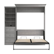 Modubox Murphy Wall Bed Versatile Queen Murphy Wall Bed and Closet Organizer with Drawers - Available in 2 Colours