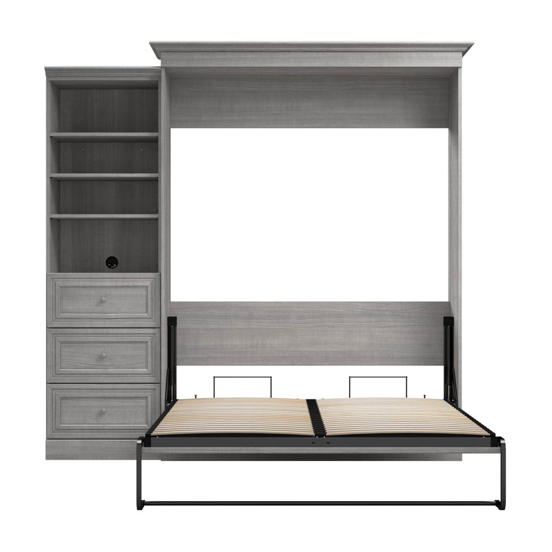 Modubox Murphy Wall Bed Versatile Queen Murphy Wall Bed and Closet Organizer with Drawers - Available in 2 Colours