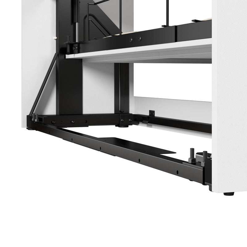 Modubox Murphy Wall Bed Versatile Queen Murphy Wall Bed and Closet Organizers with Drawers in White