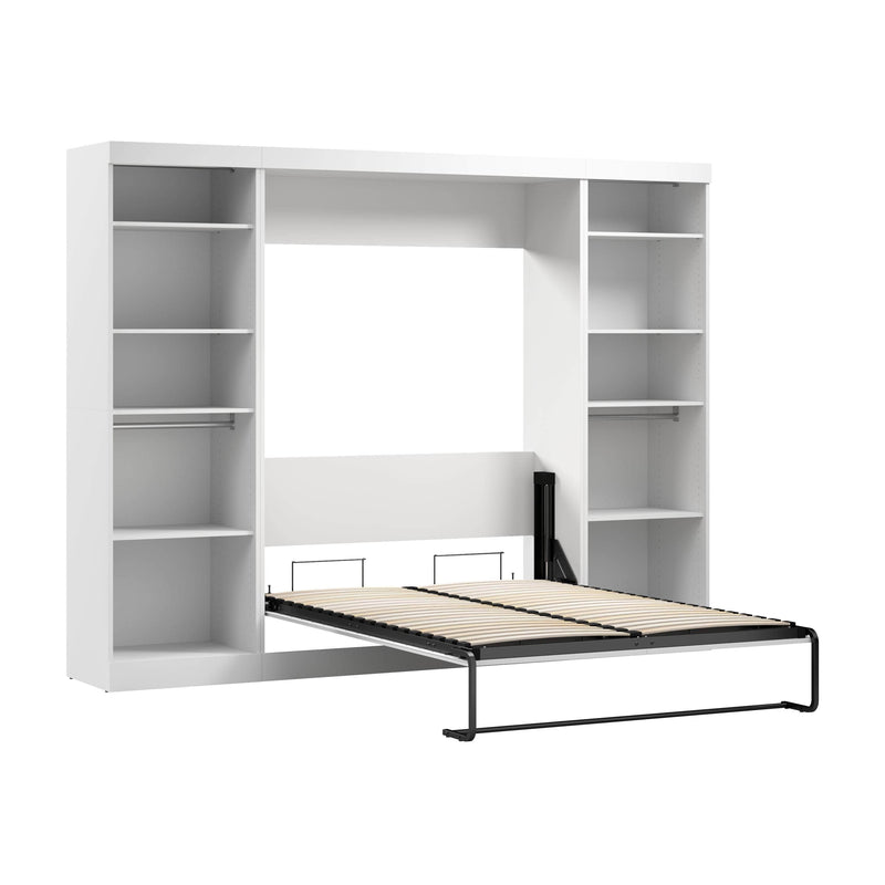Modubox Murphy Wall Bed White Nebula Full Murphy Wall Bed and 2 Closet Organizers - Available in 3 Colours