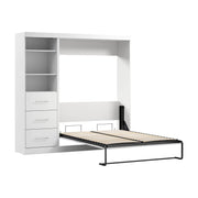 Modubox Murphy Wall Bed White Nebula Full Murphy Wall Bed and Closet Organizer with Drawers - Available in 3 Colours